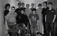 Adam (third from the right) in a yearbook photo showing the Tech. Club at Newtown Hight School. Likely from 2008.