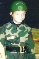 Adam dressed as a soldier for halloween in 1997.